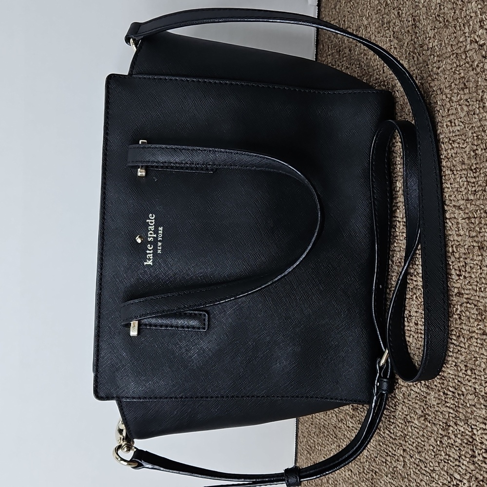 Kate Spade Hayden Black Peddle Leather Bag 2 Way Bag 9x9